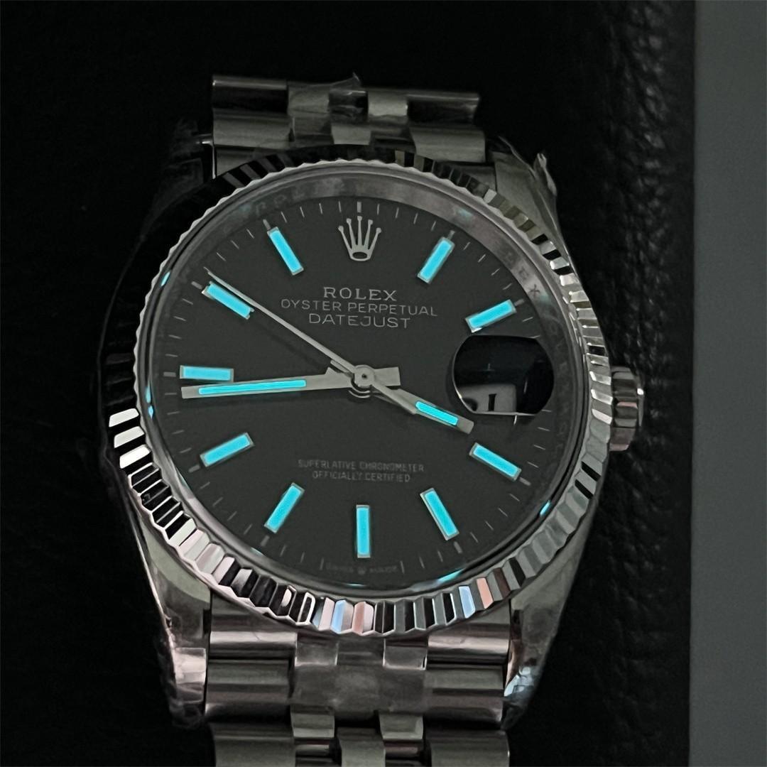 Datejust 36 126234 — Acero 904L VSF V2 1:1 Best Edition · Esfera Negra de Barras · Bisel Estriado · Jubilé · DD3235 — thumbnail 9