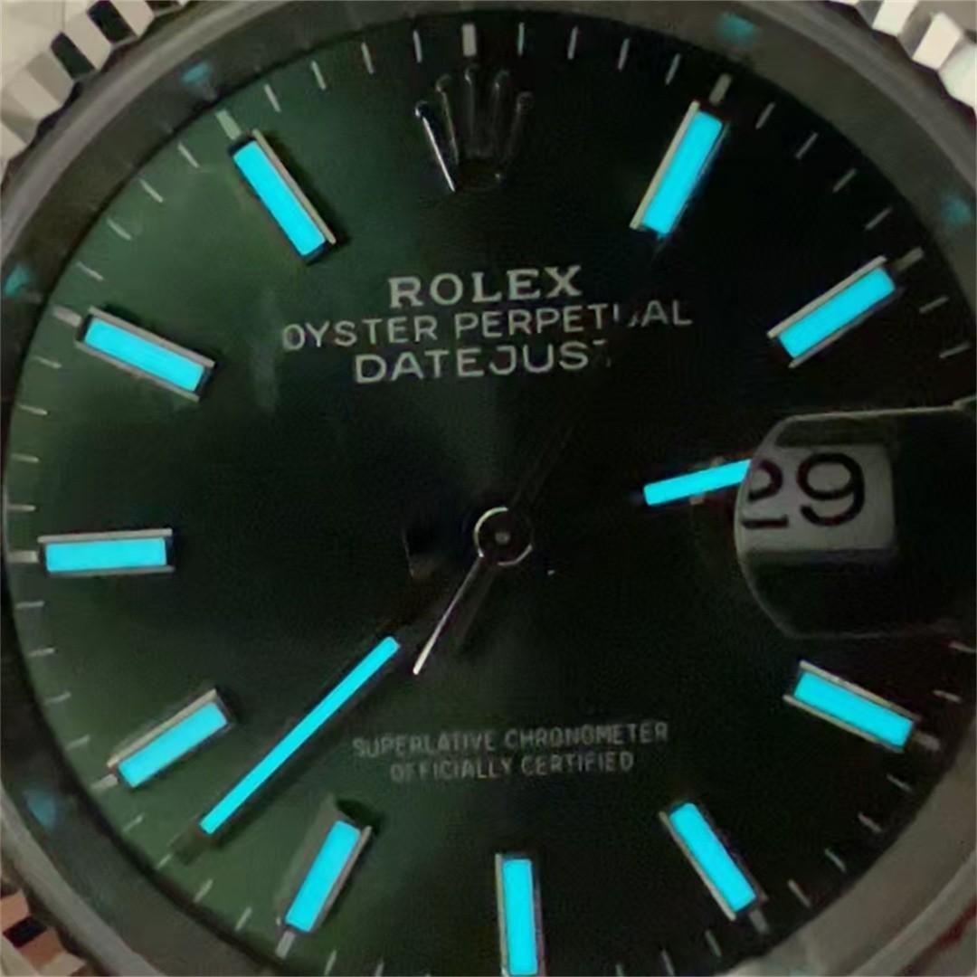 Datejust 36 126234 — Acier 904L VSF V2 1:1 Best Edition · Cadran Vert à Bâtons · Lunette Cannelée · Jubilé · DD3235 — thumbnail 6