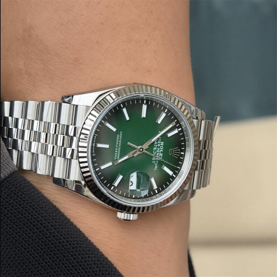 Datejust 36 126234 — 904L Steel VSF 1:1 Best Edition · Green Ombré Stick Dial · Fluted Bezel · Jubilee · DD3235 — thumbnail 7