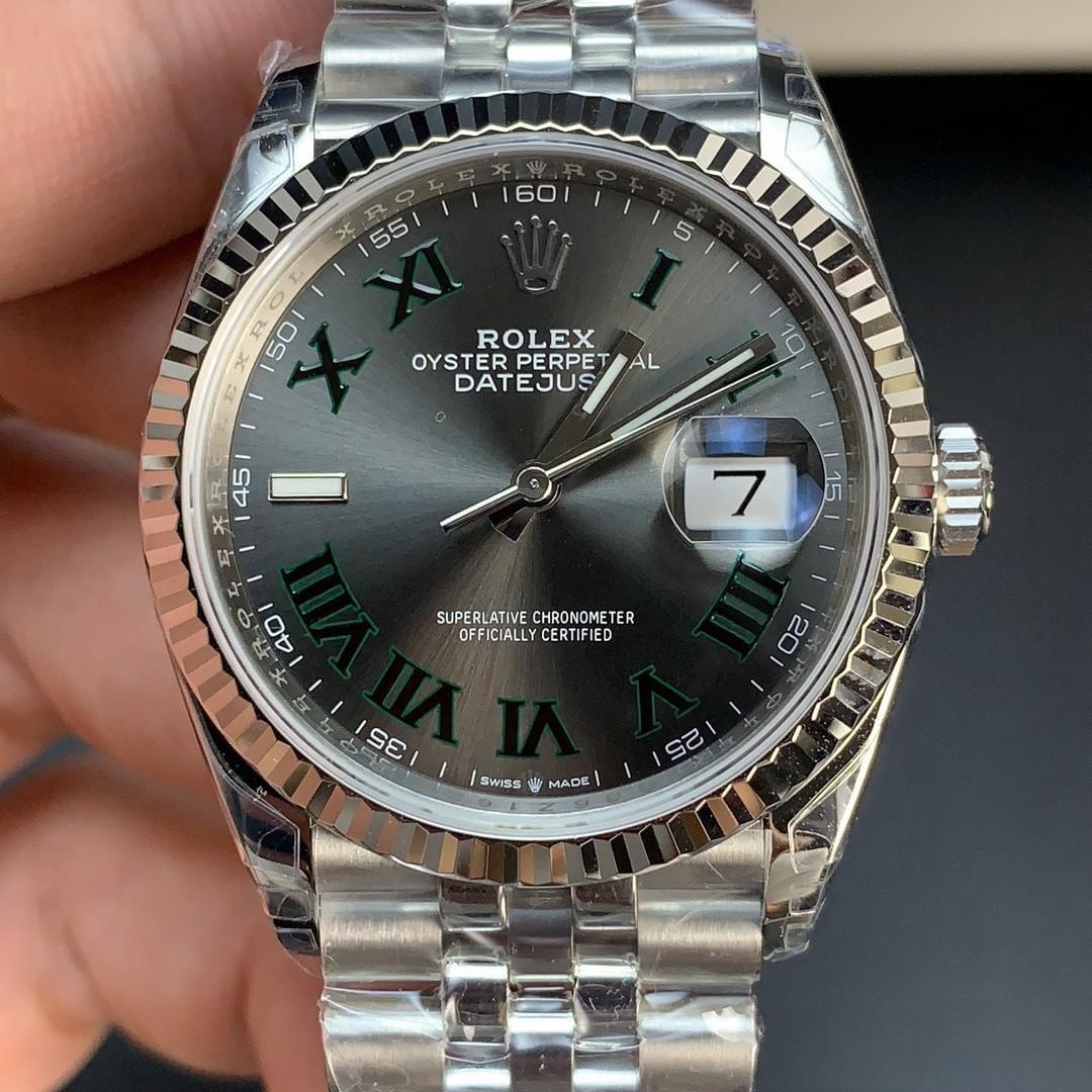 Datejust 36 126234 « Wimbledon » — Acciaio 904L VSF V2 1:1 Best Edition · Quadrante Grigio Ardesia Romano · Lunetta Zigrinata · Jubilé · DD3235 — thumbnail 2