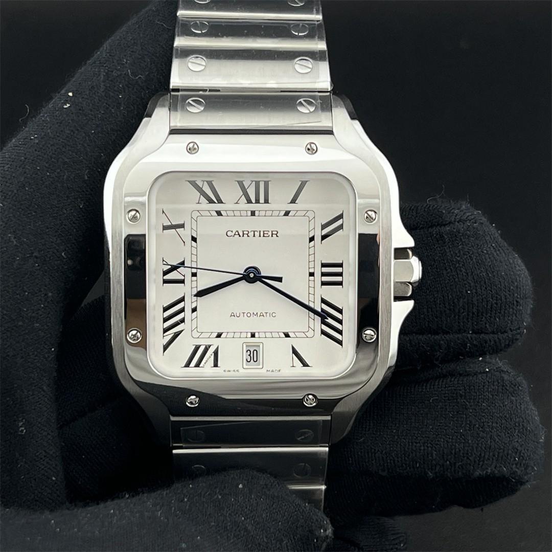 Santos de Cartier XL 40mm — Acier BVF 1:1 Best Edition · Cadran Blanc Romain · Lunette Polie · SmartLinks · A9015 — view 1