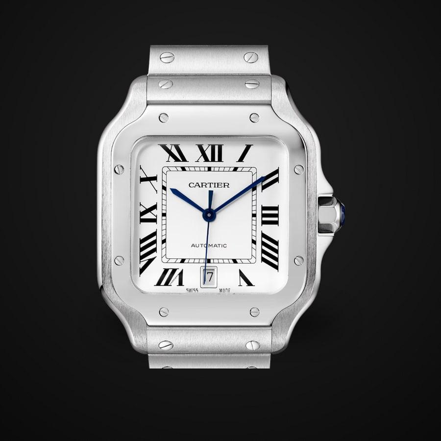 Santos de Cartier XL 40mm — Stahl BVF 1:1 Best Edition · Weißes römisches Zifferblatt · Polierte Lünette · SmartLinks · A9015
