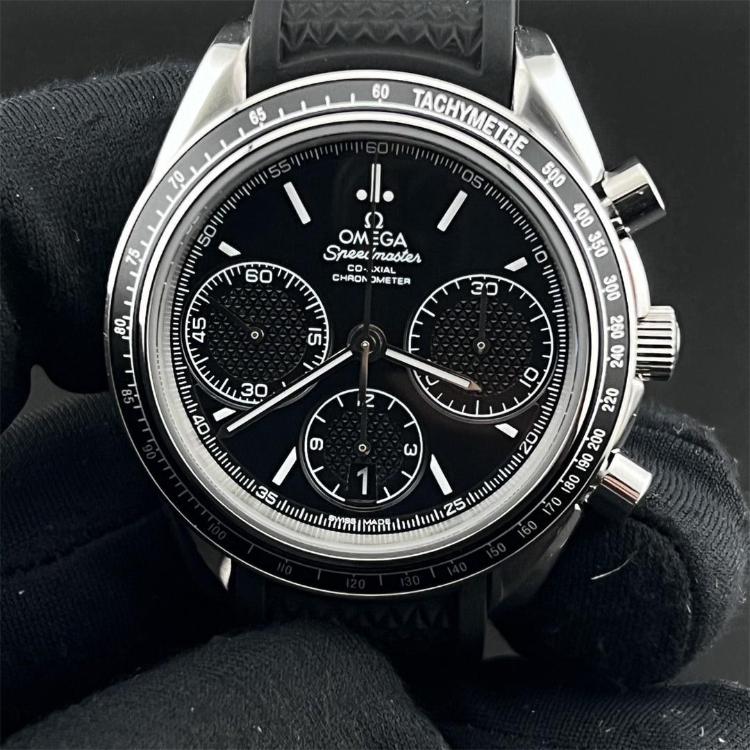 Speedmaster Racing 40mm — Acero 316L macizo · Esfera negra con subesferas negras · Bisel taquímetro · Cronó A7750 — thumbnail 2