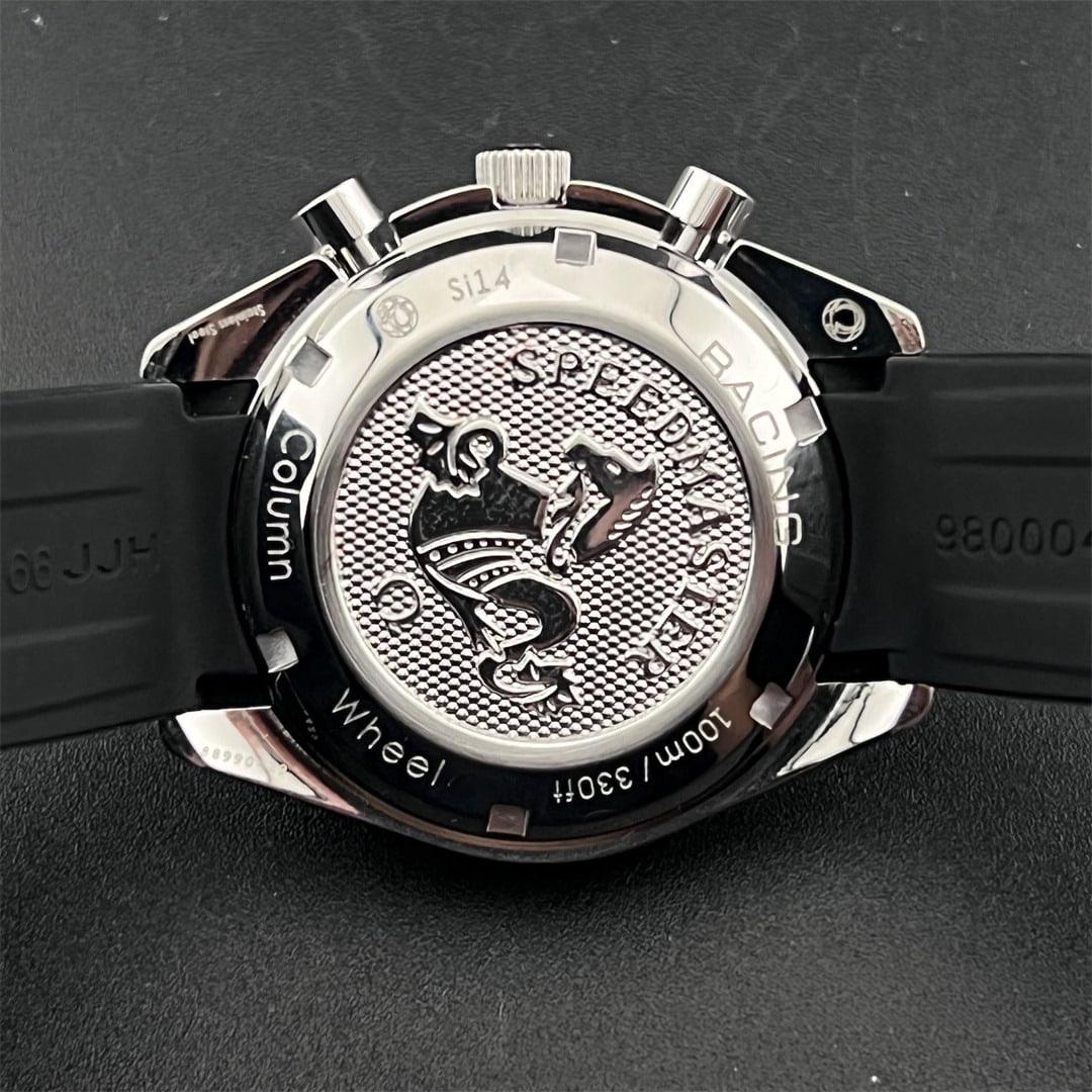 Speedmaster Racing 40mm — Acero 316L macizo · Esfera negra con subesferas negras · Bisel taquímetro · Cronó A7750 — thumbnail 5