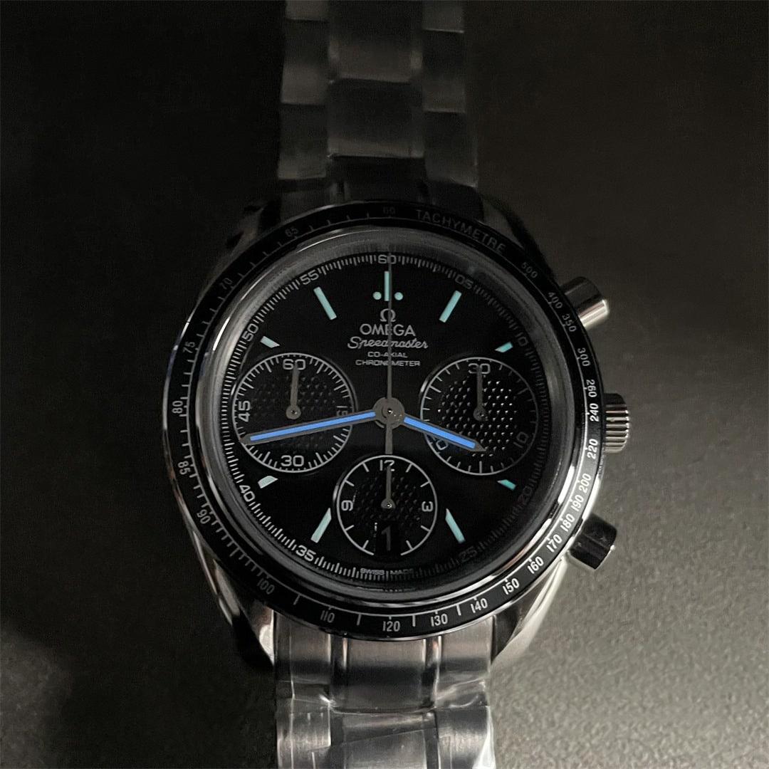 Speedmaster Racing 40mm — Massives 316L-Stahlband · Schwarzes Zifferblatt mit schwarzen Hilfszifferblättern · Tachymeter-Lünette · A7750-Chrono — thumbnail 2