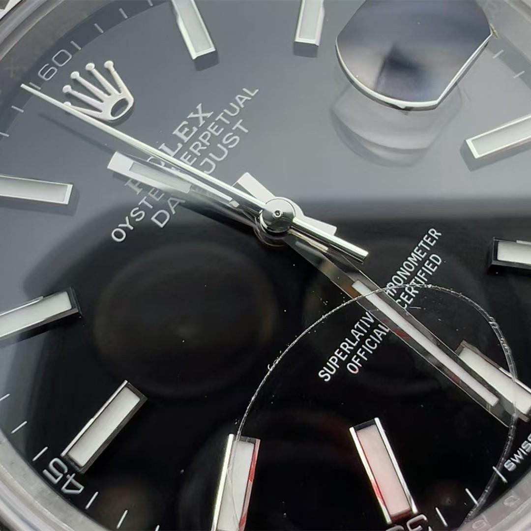 Datejust 41 126334 — 904L-Stahl VSF V2 1:1 Best Edition · Schwarzes Stick-Zifferblatt · Riffellünette · Jubilé · DD3235 — thumbnail 2
