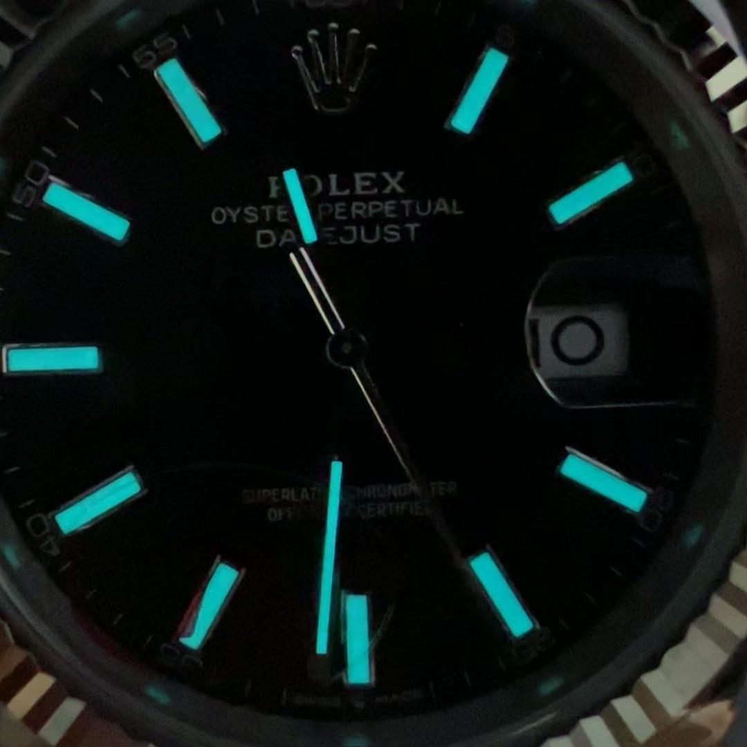 Datejust 41 126334 — 904L-Stahl VSF V2 1:1 Best Edition · Schwarzes Stick-Zifferblatt · Riffellünette · Jubilé · DD3235 — thumbnail 9
