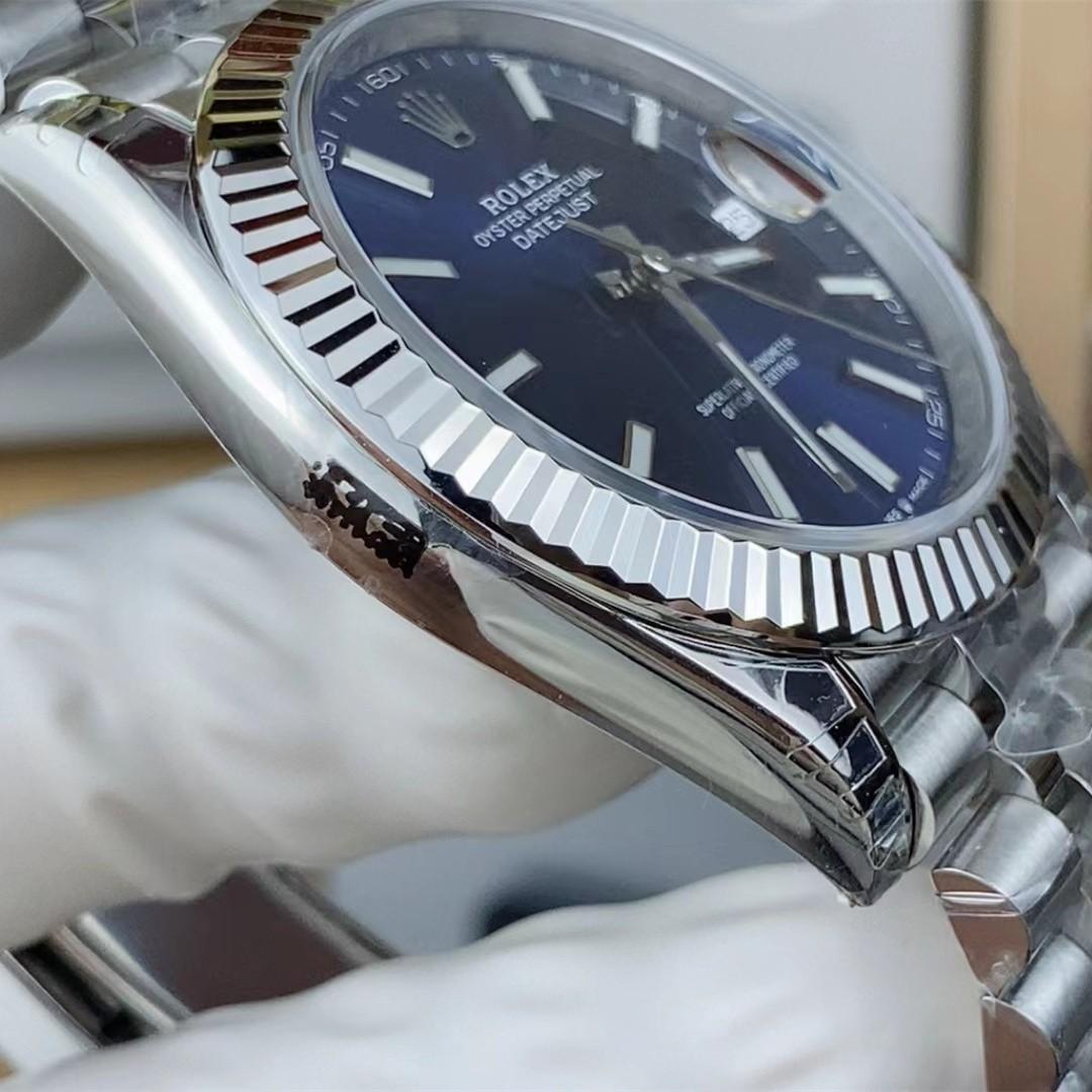 Datejust 41 126334 — 904L Steel VSF V2 1:1 Best Edition · Blue Textured Stick Dial · Fluted Bezel · Jubilee · DD3235 — thumbnail 5
