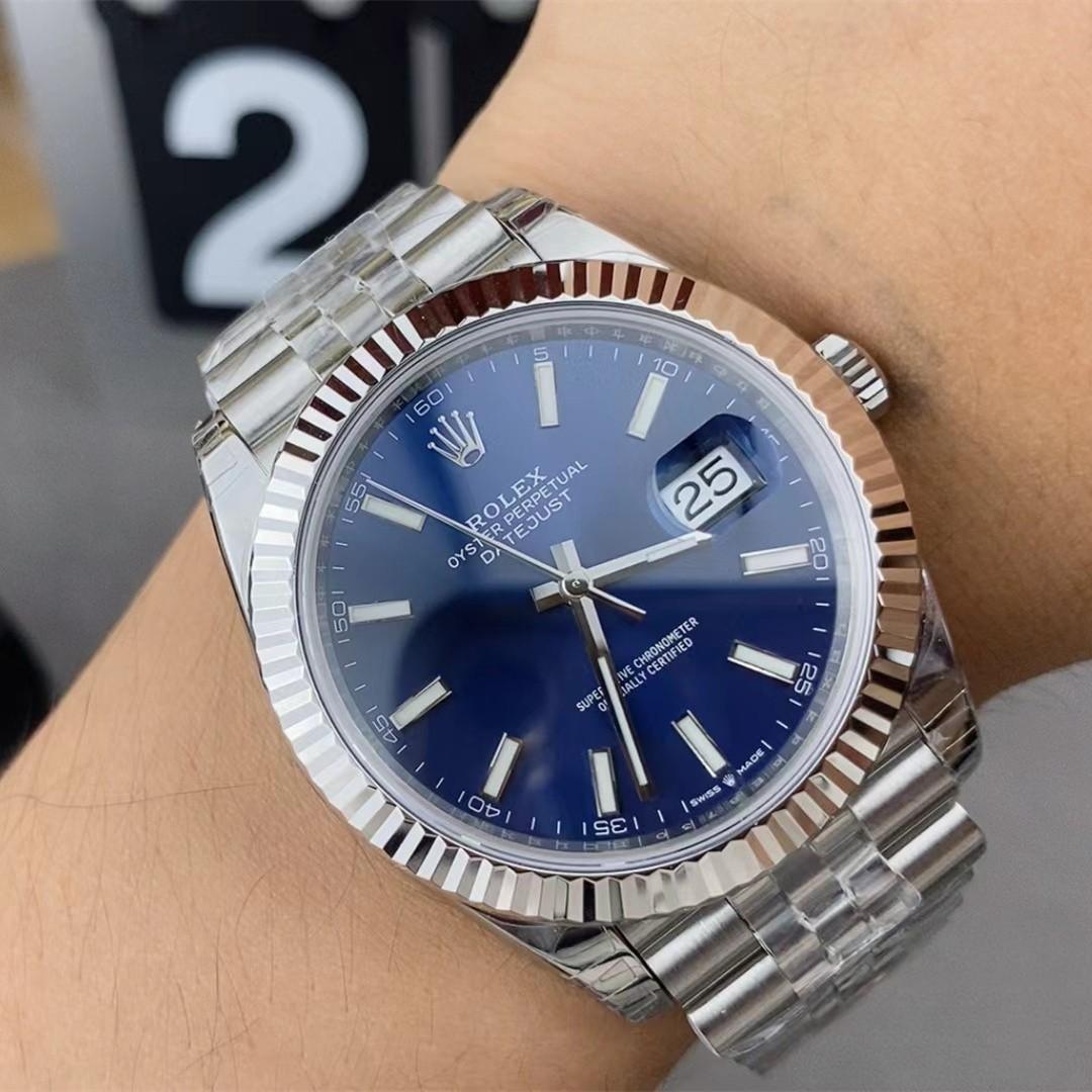 Datejust 41 126334 — 904L Steel VSF V2 1:1 Best Edition · Blue Textured Stick Dial · Fluted Bezel · Jubilee · DD3235 — thumbnail 8