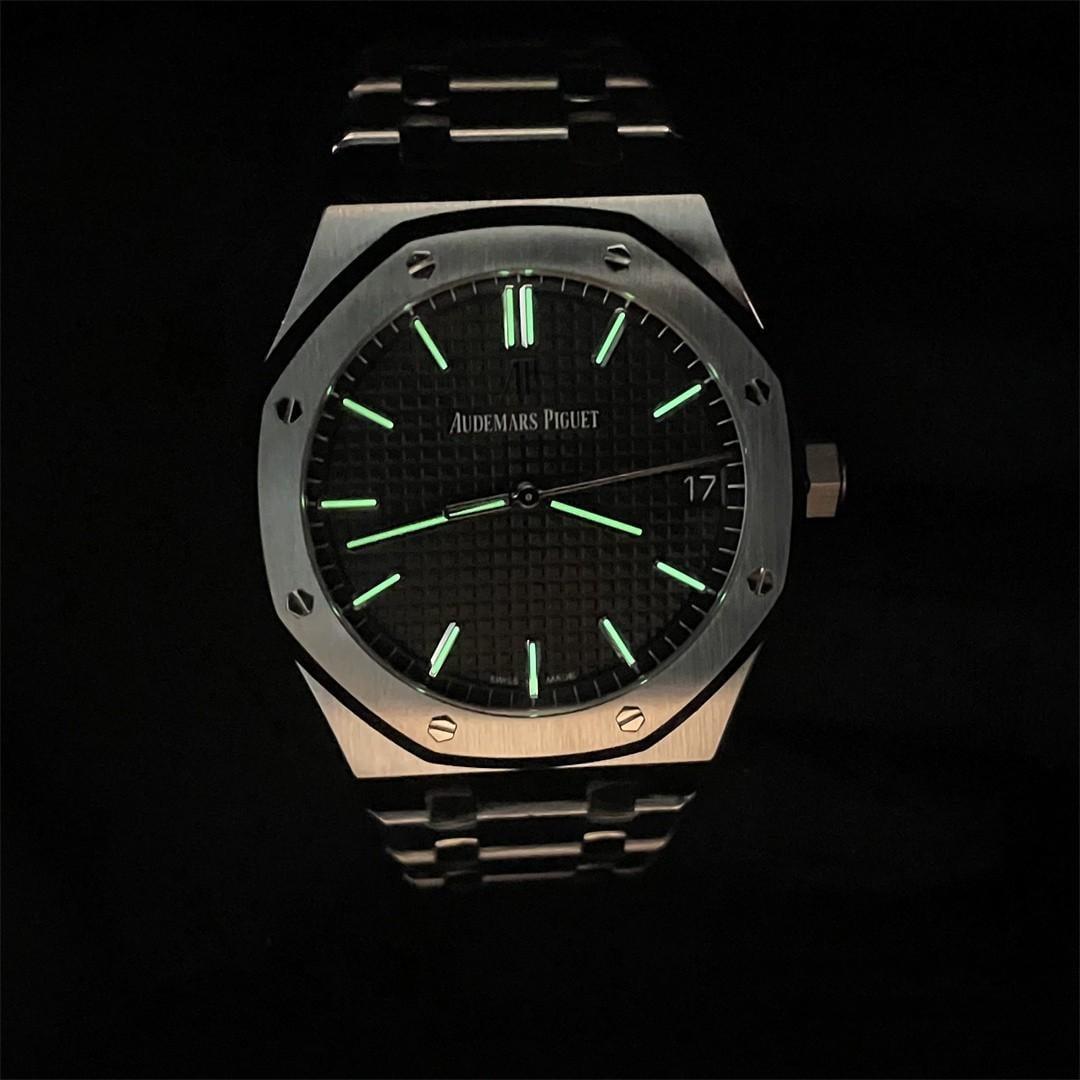 Royal Oak 15500 41mm — Acero 316L ZF 1:1 Best Edition · Esfera Tapisserie Negra · Brazalete Integrado · A4302 — thumbnail 2