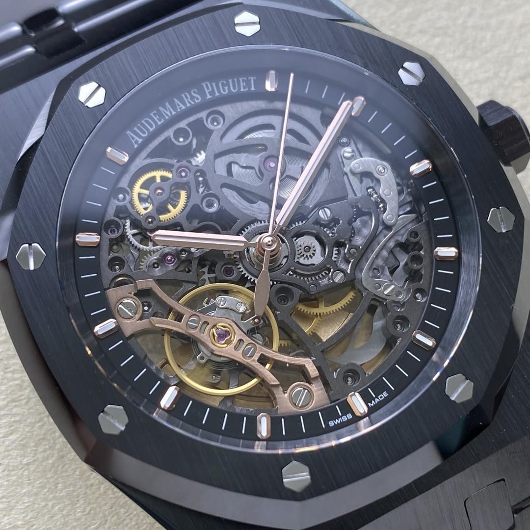 Royal Oak Openworked 15416CE 41mm — Schwarze Keramik THBF 1:1 Best Edition · Skelett-Zifferblatt · Keramikarmband · SA3132 — thumbnail 4