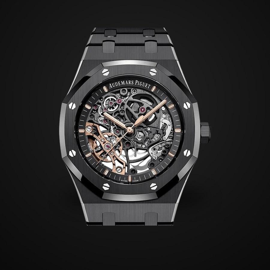Royal Oak Openworked 15416CE 41mm — Cerámica Negra THBF 1:1 Best Edition · Esfera Esqueleto · Brazalete Cerámica · SA3132