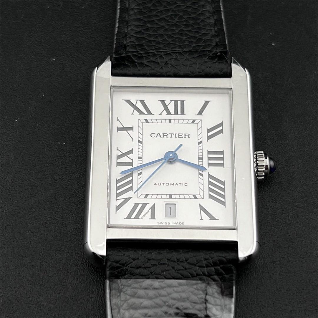 Tank Solo XL 41mm — Acciaio AF 1:1 Best Edition · Quadrante bianco romano · Lunetta lucida · Pelle nera · MY9015 — thumbnail 2