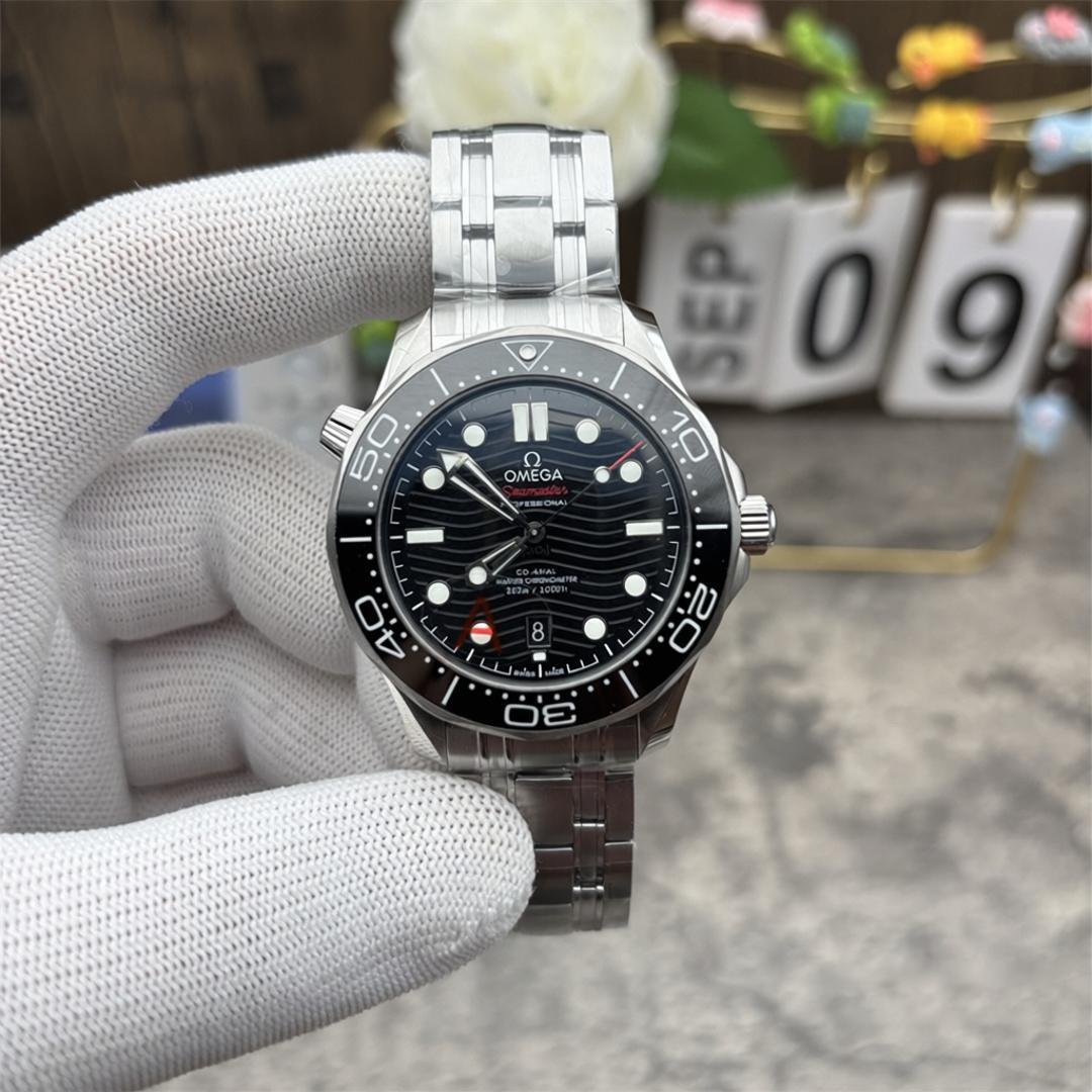 Omega Seamaster Diver 300M 210.30.42.20.01.001 — Stahl VSF V4 1:1 Best Edition · Schwarzes Wellen-Zifferblatt · Schwarze Keramik · VS8800 — view 1
