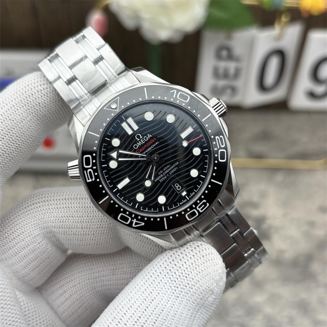Omega Seamaster Diver 300M 210.30.42.20.01.001 — Stahl VSF V4 1:1 Best Edition · Schwarzes Wellen-Zifferblatt · Schwarze Keramik · VS8800 — thumbnail 4