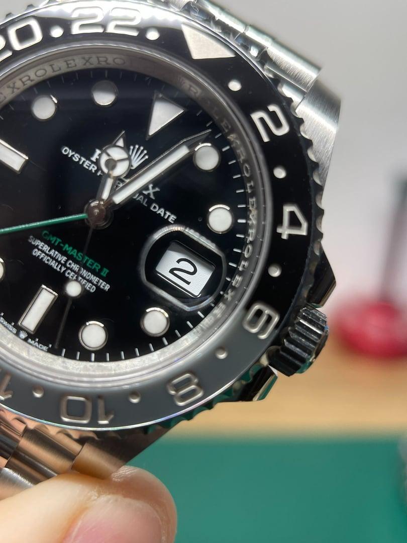 GMT-Master II 126710GRNR "Bruce Wayne" — Super Franken Genuine-Parts Build · Black Dial · Grey/Black Bezel · Jubilee · DD3285 — thumbnail 2
