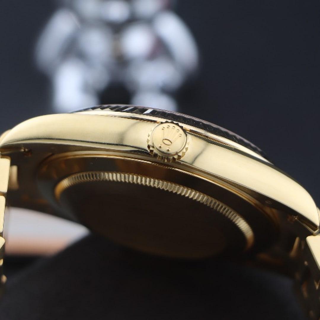 Day-Date 40 228238 — VSF Weighted YG Build V2 · Champagne Roman Dial · Solid 18k Gold CNC Fluted Bezel · President — thumbnail 9
