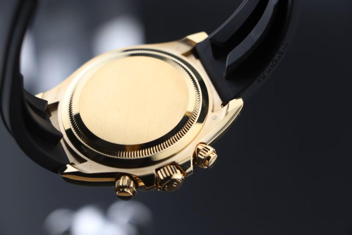 Daytona 126518LN — VSF Weighted 18k Yellow Gold Build · Paul Newman Black Dial · Black Ceramic Bezel · Oysterflex · DD4131 — thumbnail 4