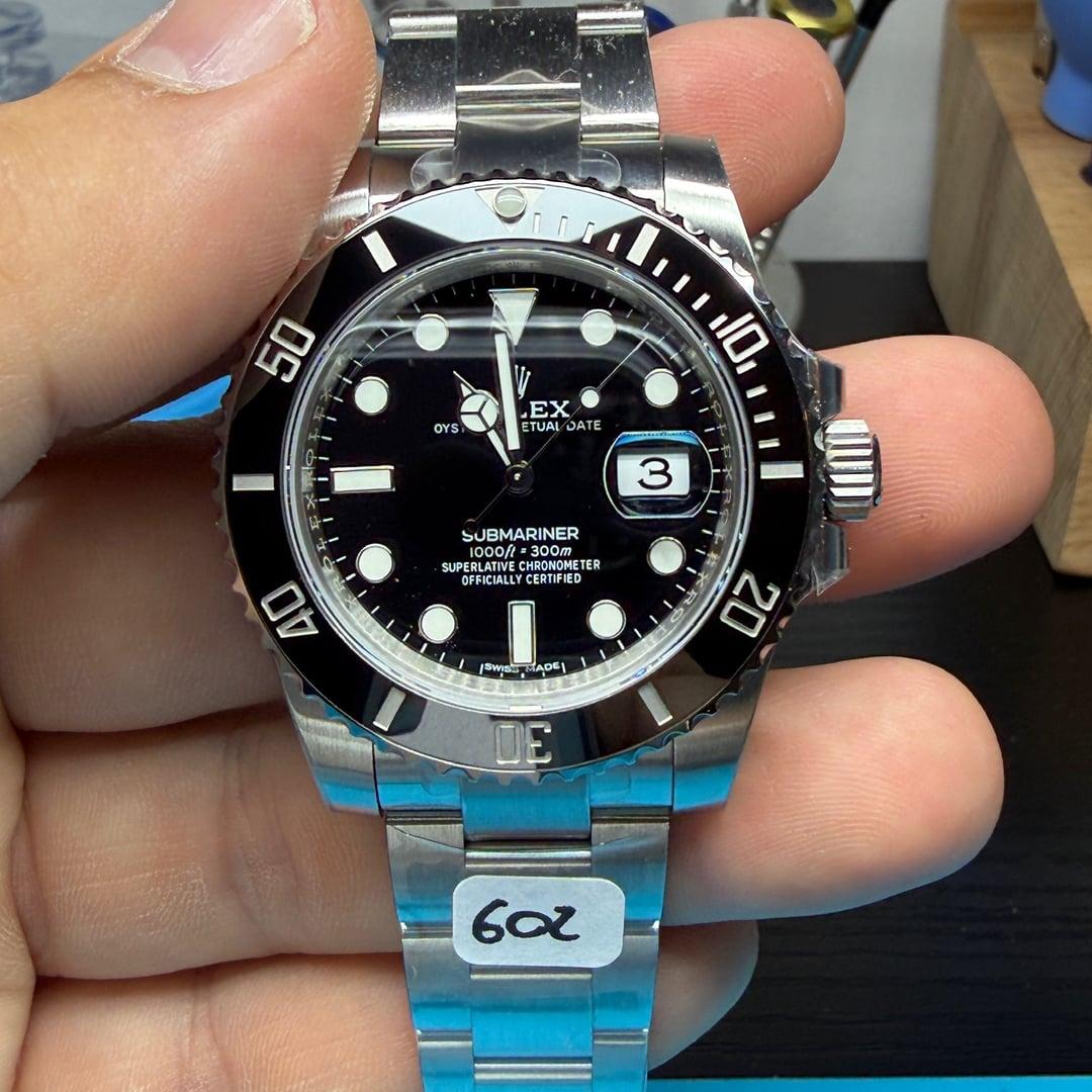 Submariner 116610LN — Acero 904L VSF 1:1 Best Edition · Esfera negra · Bisel de cerámica negra · VS3135