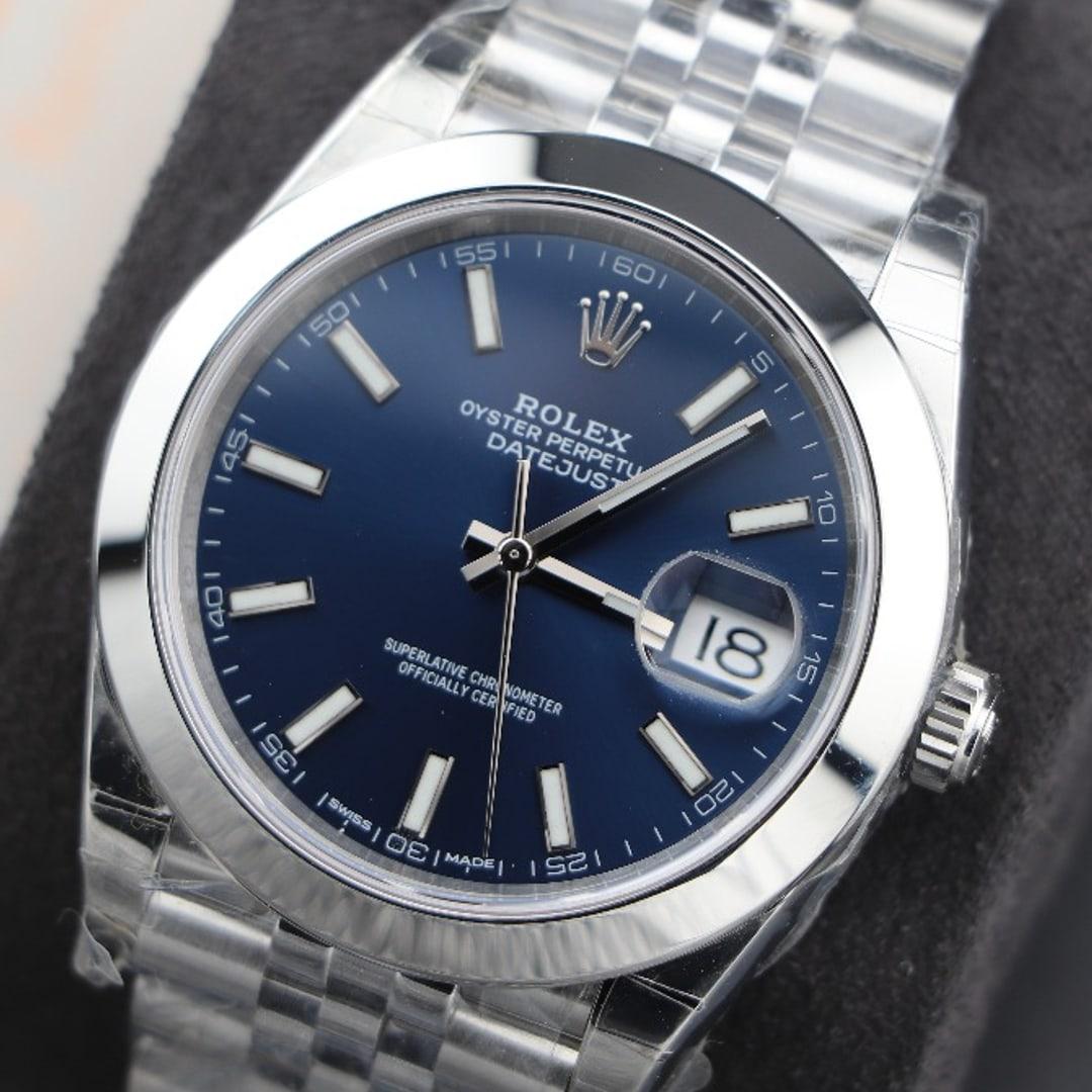 Datejust 41 126334 — Gen Franken Build · VSF Base · Genuine Rolex 5-Piece Set · Blue Stick Dial · Jubilee — thumbnail 2