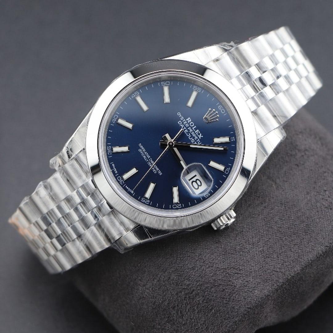 Datejust 41 126334 — Gen Franken Build · VSF Base · Genuine Rolex 5-Piece Set · Blue Stick Dial · Jubilee — thumbnail 3