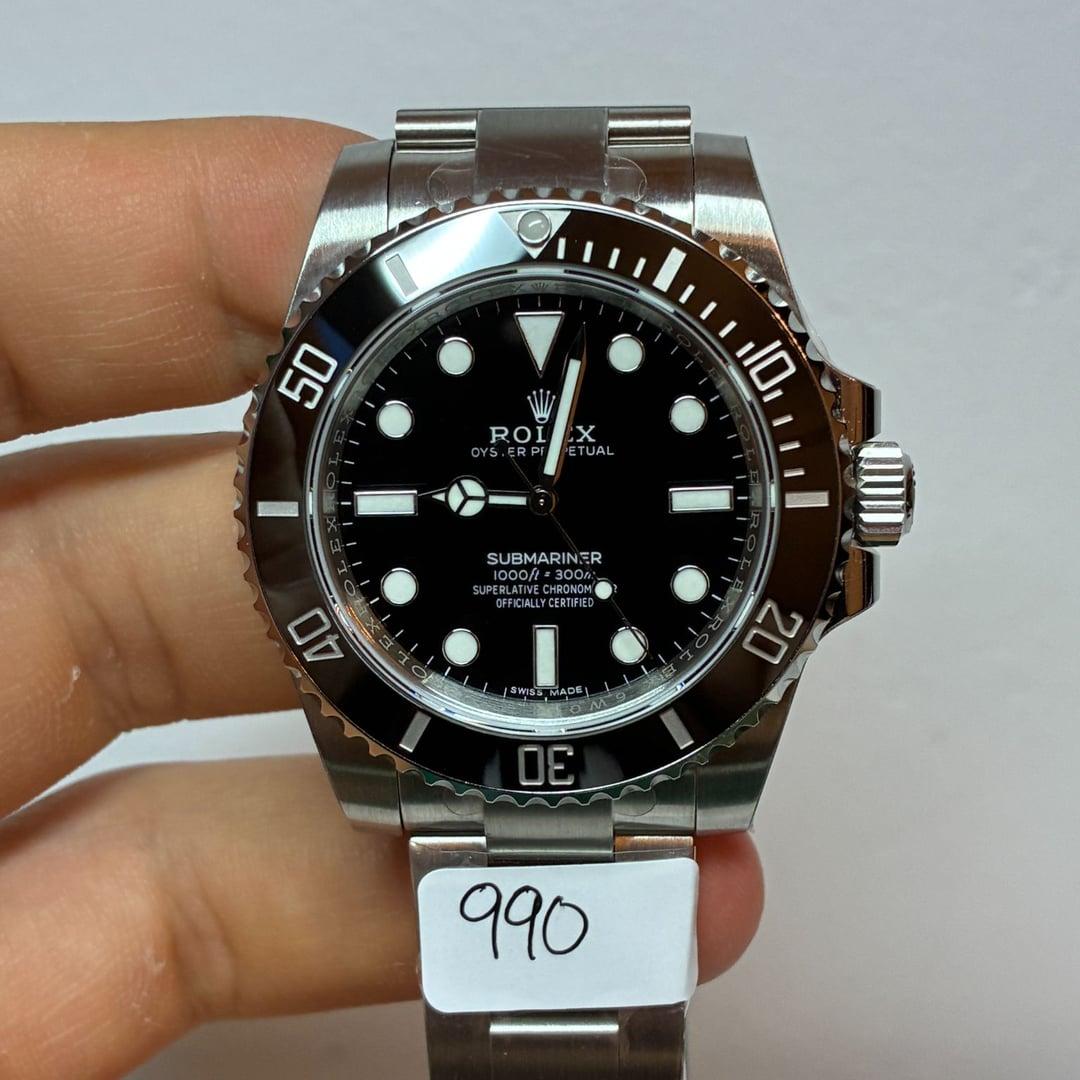 Submariner 124060 No Date 41mm — Acero 904L VSF 1:1 Best Edition · Esfera negra · Bisel de cerámica negra · VS3230